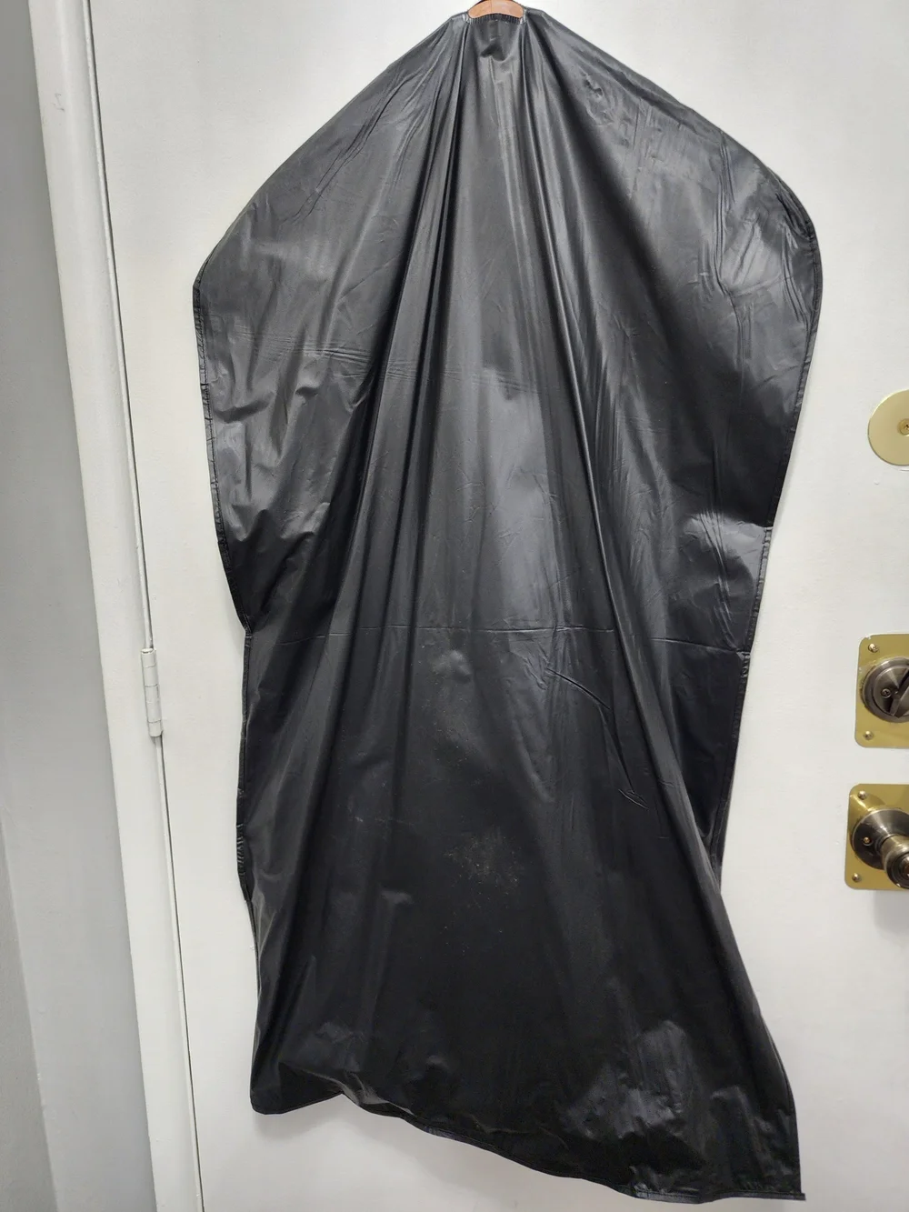 Vintage Neiman Marcus Black Garment Bag With Wooden Hanger